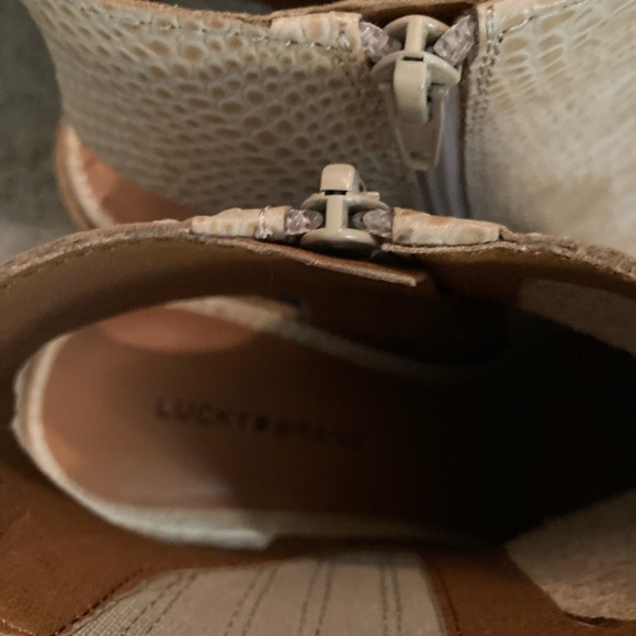 NWOB Lucky Brand Leather Boot Open Heel - Picture 7 of 8
